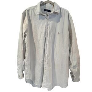 Mens Ralph Lauren White Classic Fit Oxford Collared Shirt Embroidered logo XLT